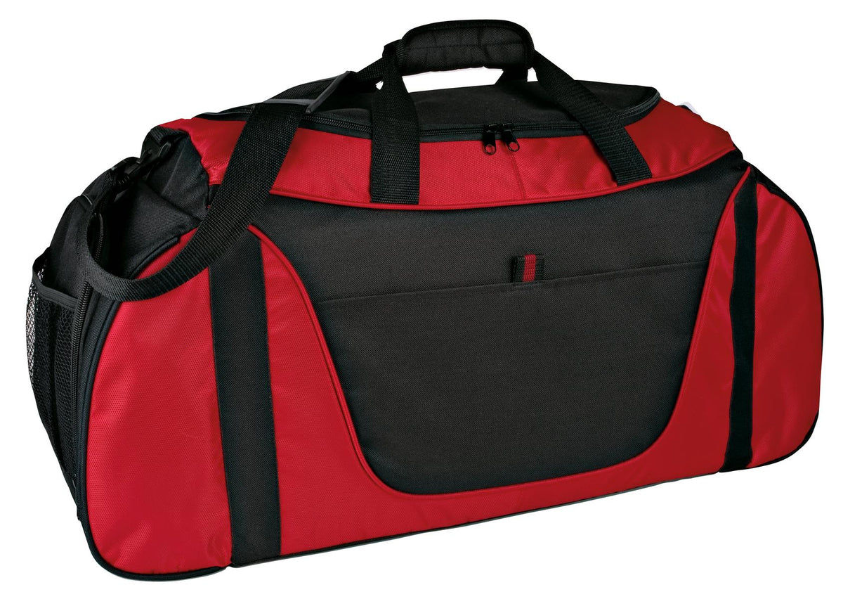 Port Authority Medium Two-Tone Duffel. BG1050 in Red/ Black