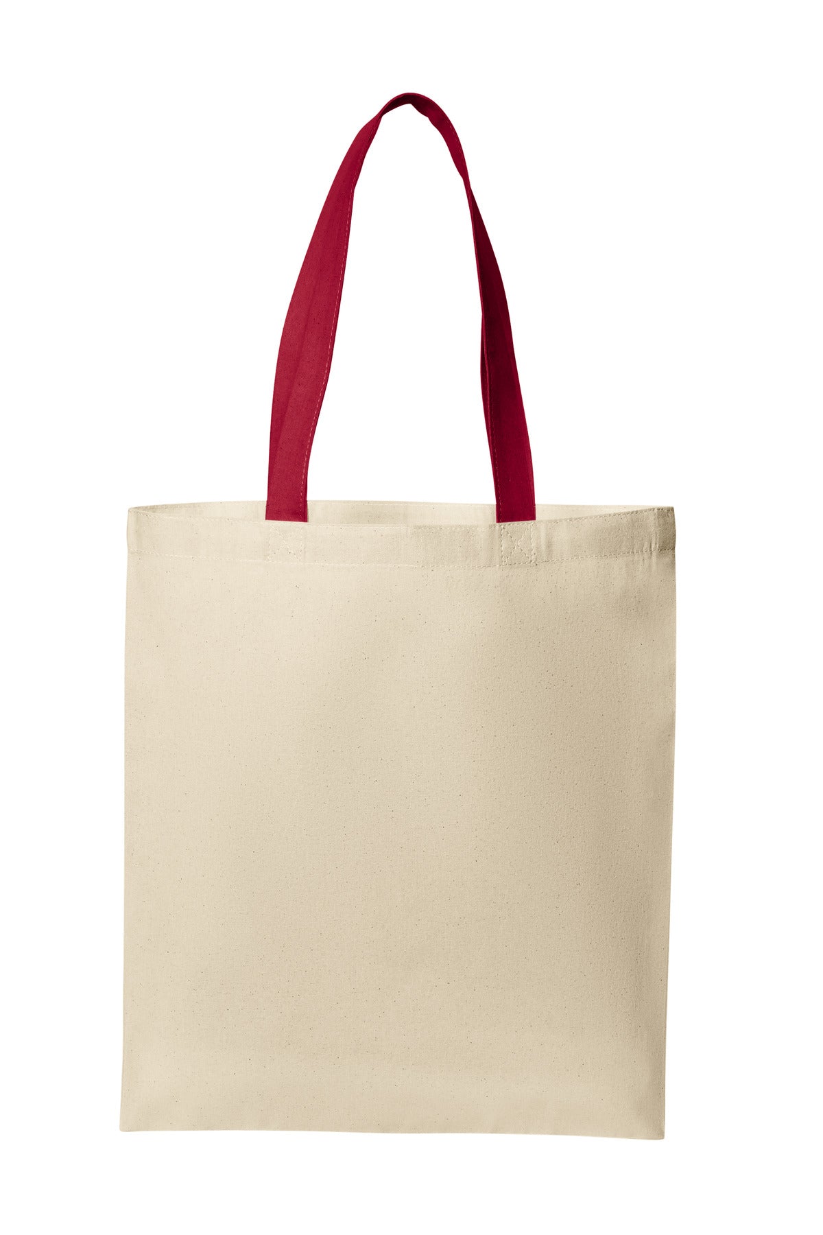 Port Authority Core Cotton Tote BG1500 in Natural/ Deep Red
