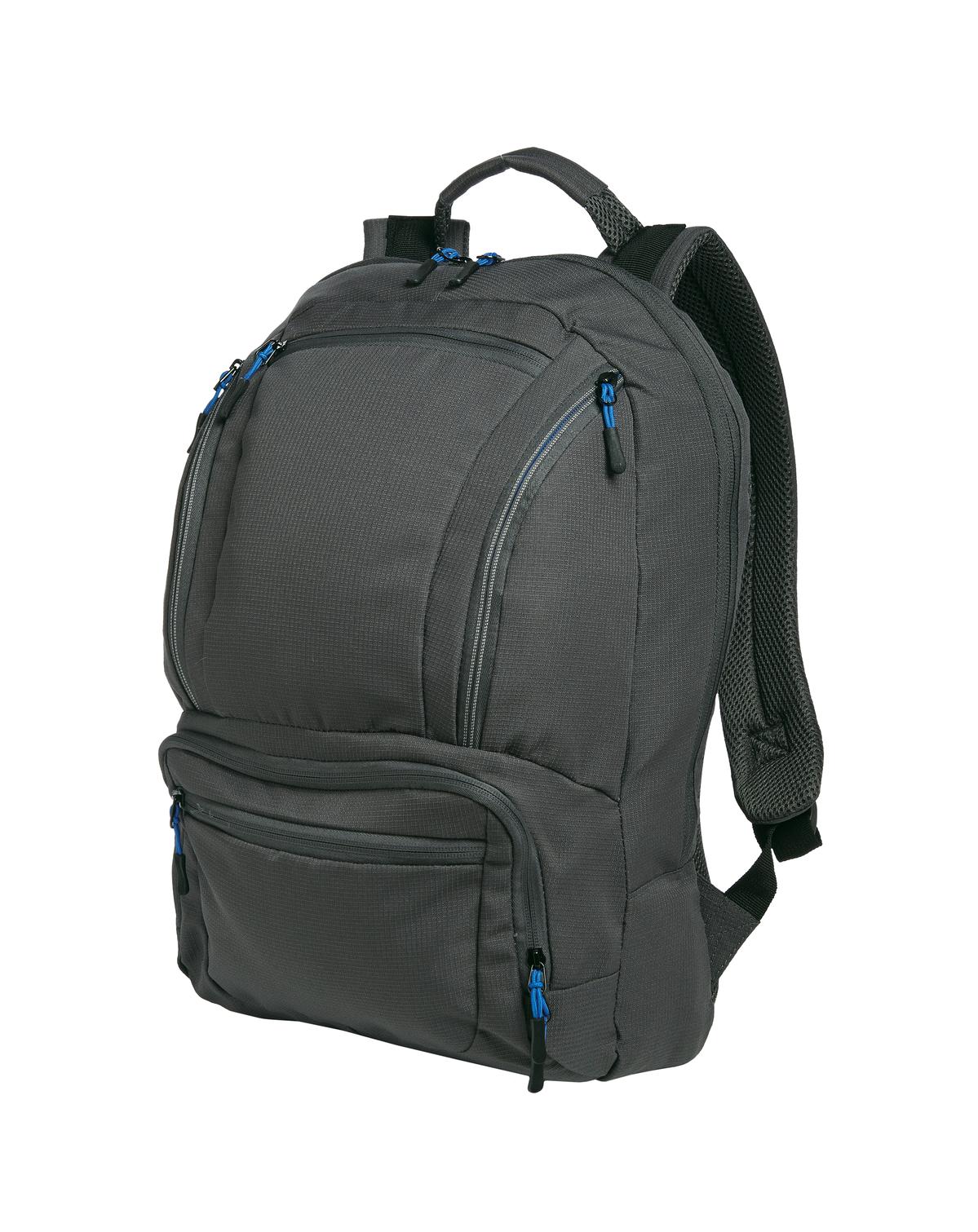 Port Authority Cyber Backpack. BG200 in Dark Charcoal/ Royal