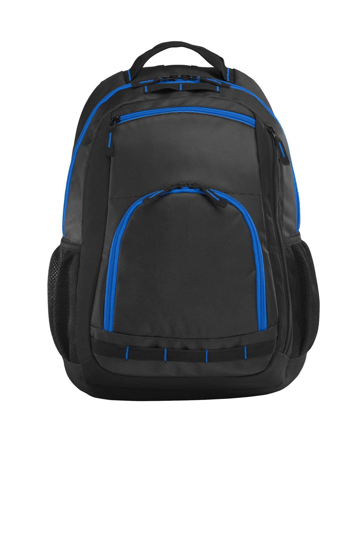 Port Authority Xtreme Backpack. BG207 in Dark Grey/ Black/ Shock Blue