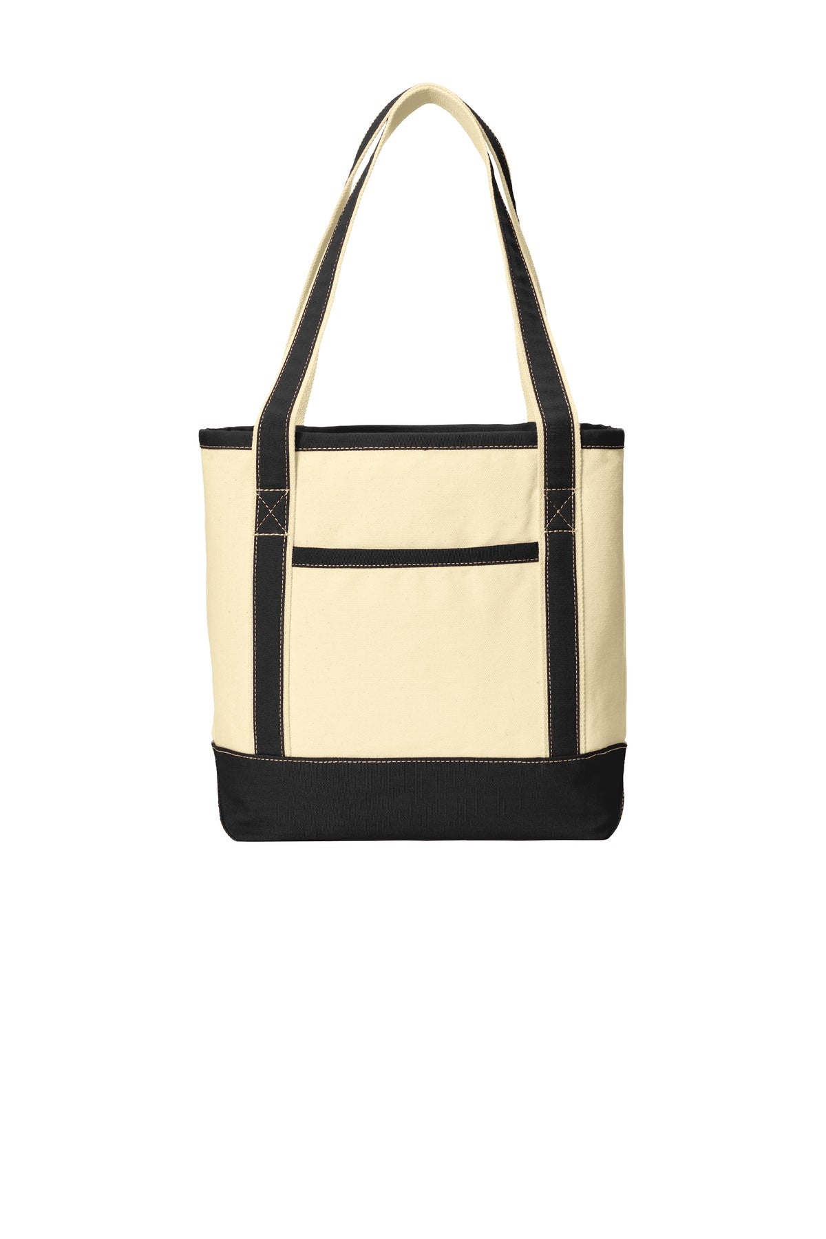 Port Authority Medium Cotton Canvas Tote. BG412 in Natural/ Black