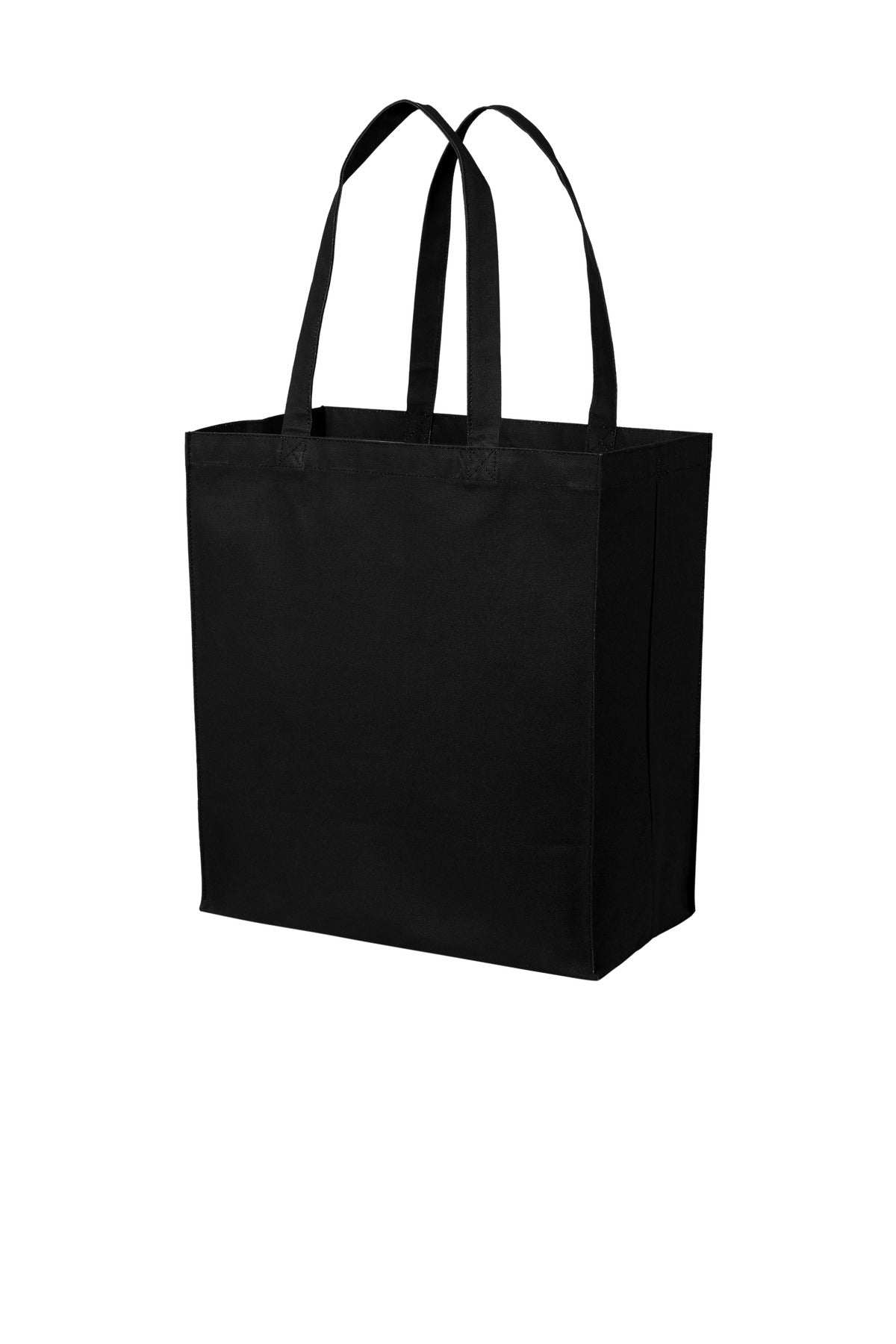 Port Authority Cotton Canvas Over-the-Shoulder Tote BG426 in Deep Black