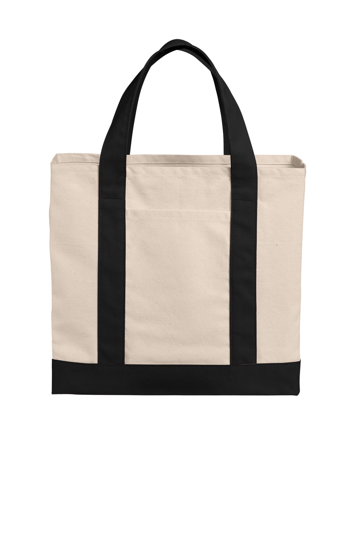 Port Authority Cotton Canvas Two-Tone Tote BG429 in Natural/ Deep Black