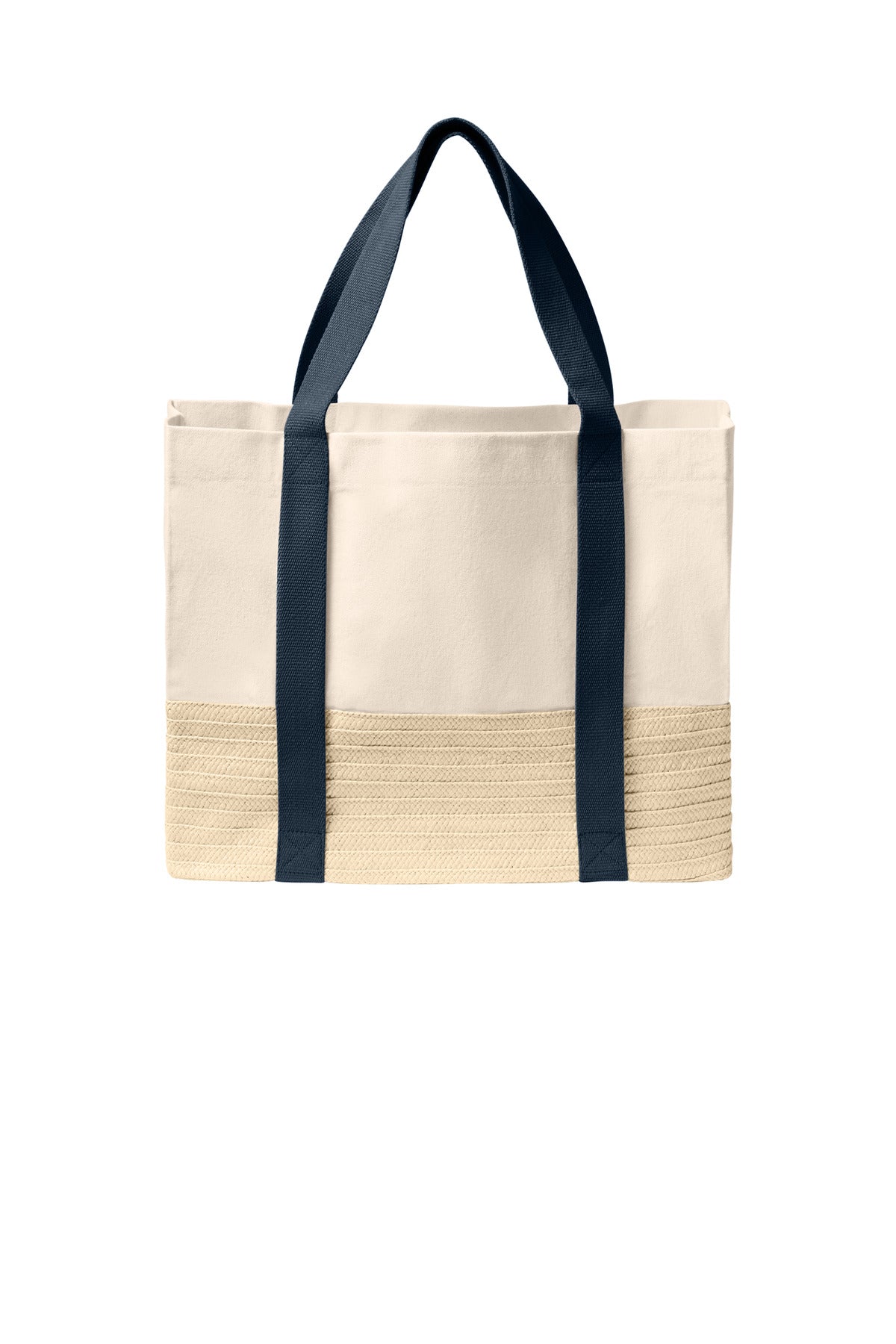 Port Authority Straw Market Tote BG450 in River Blue Navy