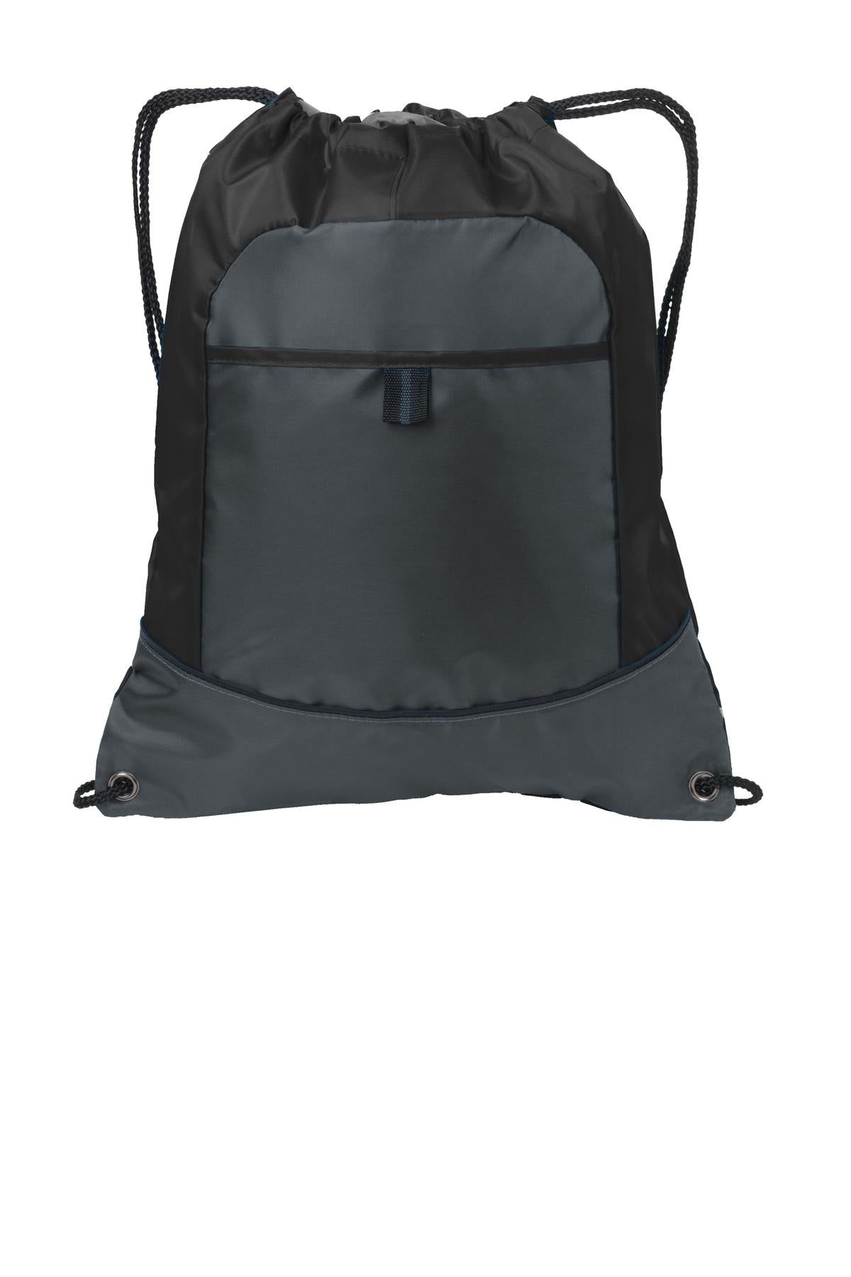 Port Authority Pocket Cinch Pack. BG611 in Black/ Deep Smoke