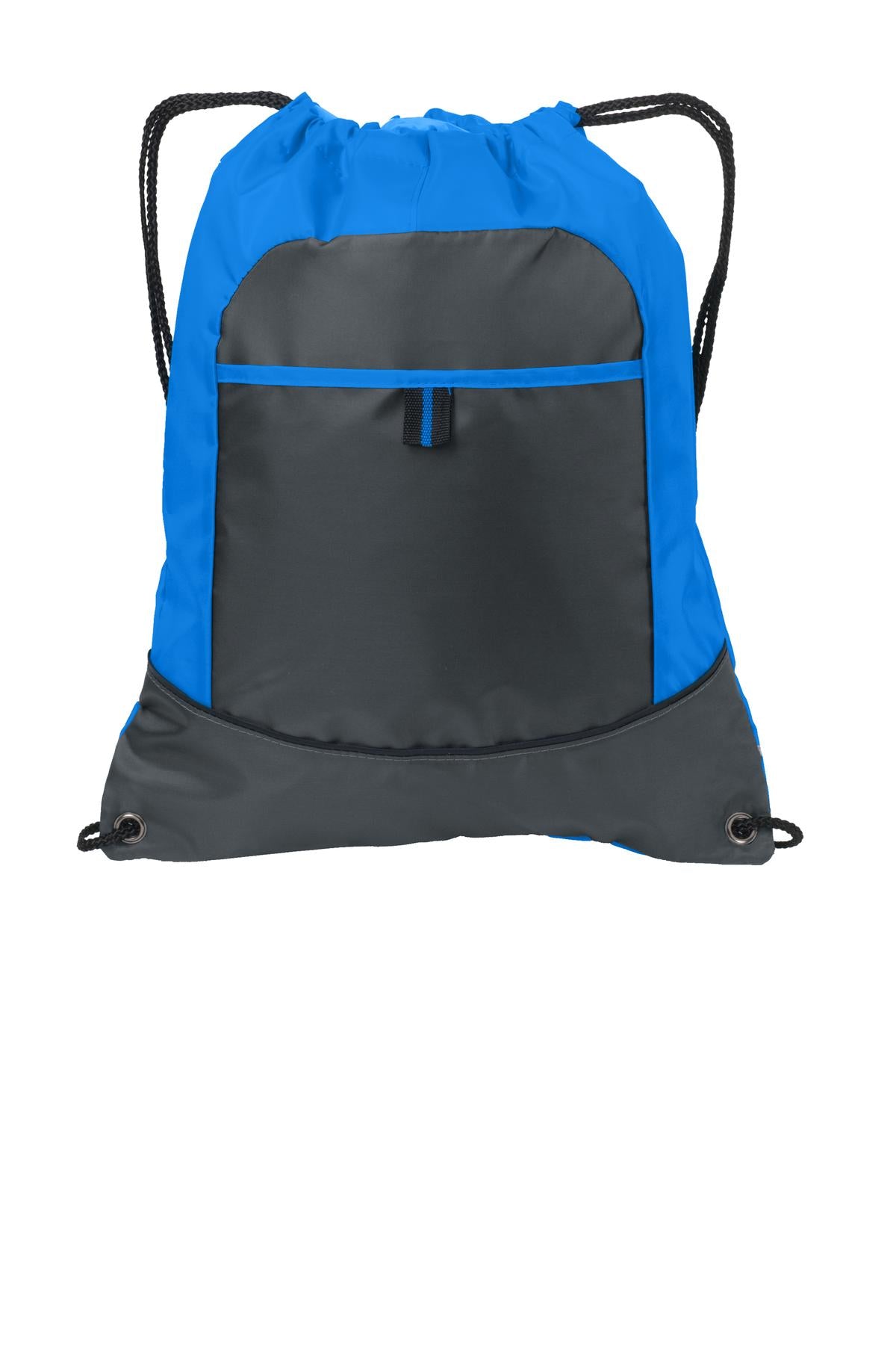 Port Authority Pocket Cinch Pack. BG611 in Brilliant Blue/ Deep Smoke
