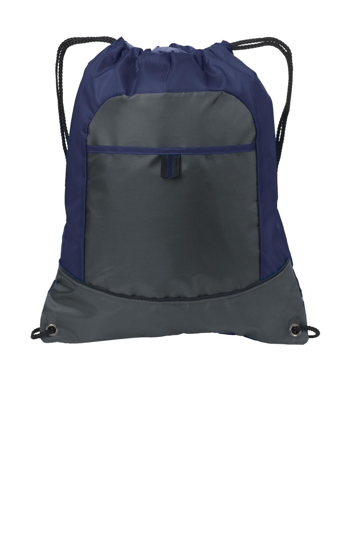 Port Authority Pocket Cinch Pack. BG611 in True Navy/ Deep Smoke