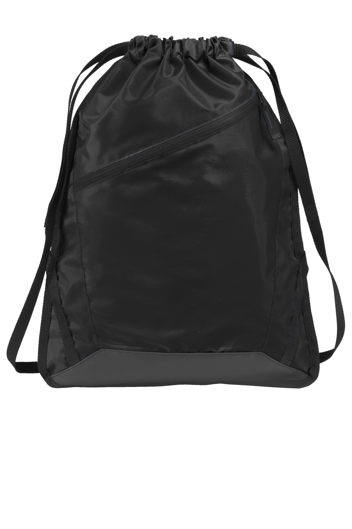 Port Authority Zip-It Cinch Pack. BG616 in Black/ Black