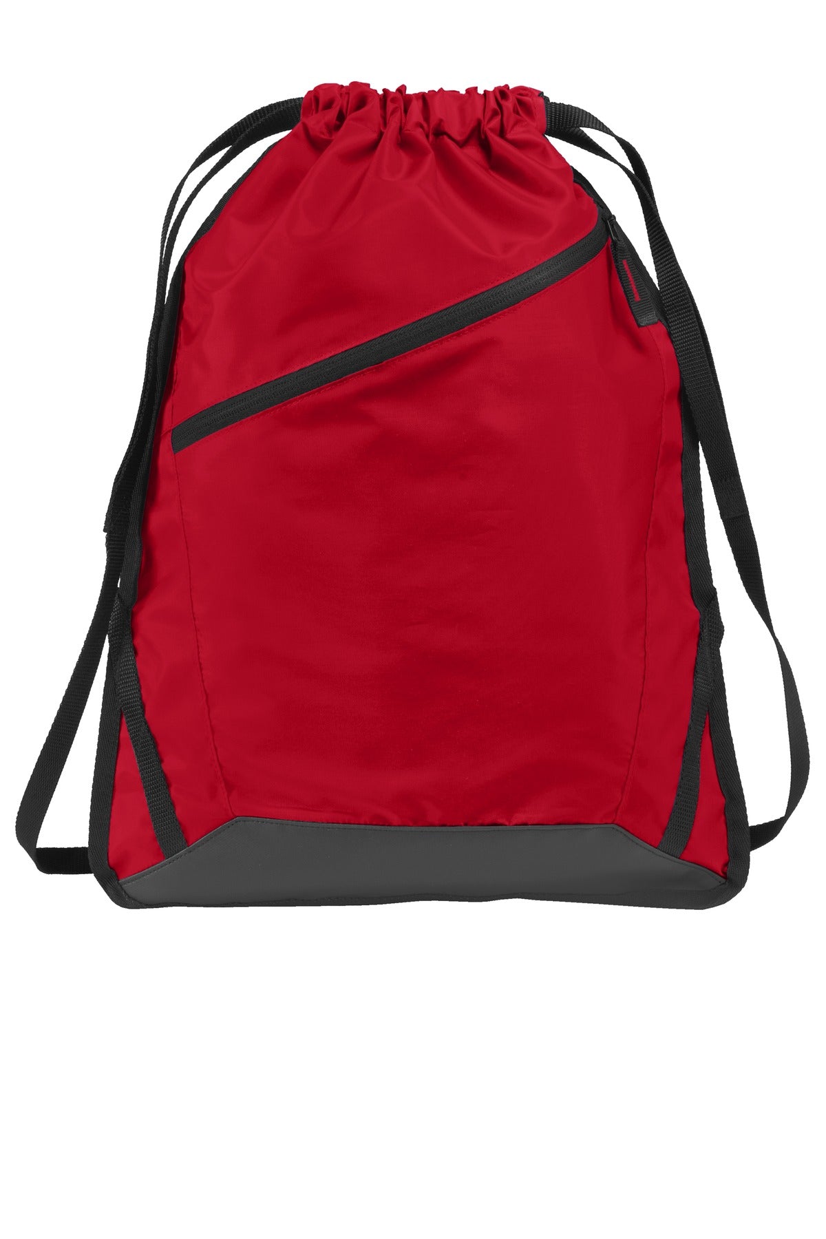 Port Authority Zip-It Cinch Pack. BG616 in True Red/ Black