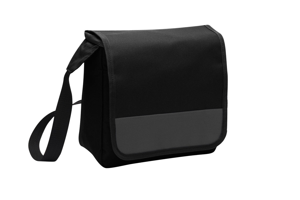 Port Authority Lunch Cooler Messenger. BG753 in Black/ Dark Charcoal