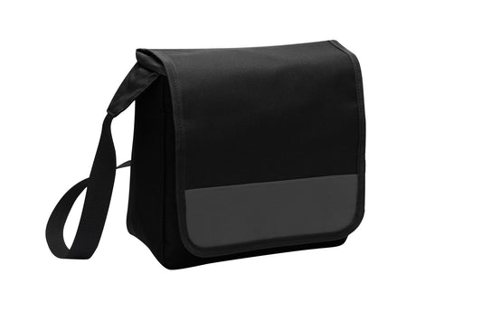 Port Authority Lunch Cooler Messenger. BG753 in Black/ Dark Charcoal