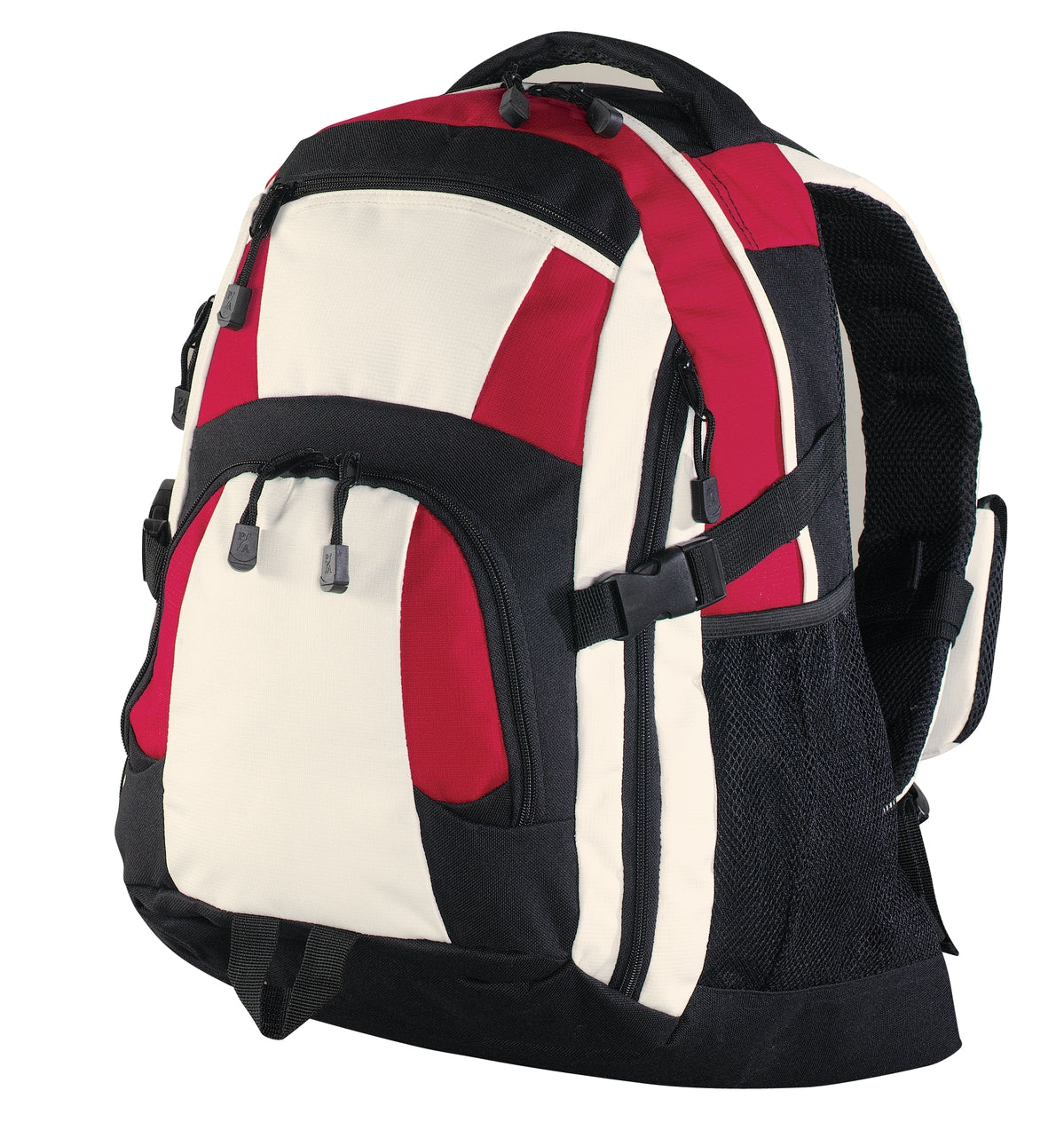 Port Authority Urban Backpack. BG77 in Black/ Red/ Stone