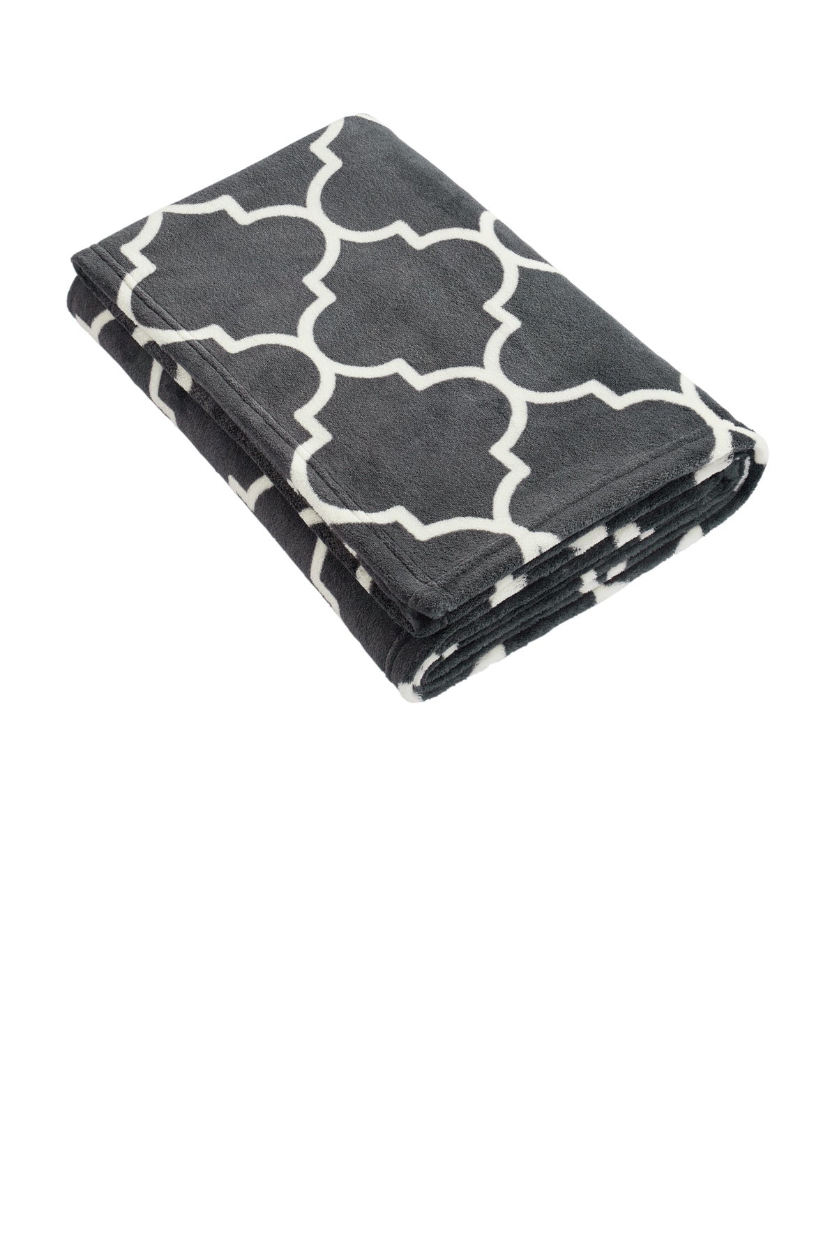 Port Authority   Ultra Plush Blanket. BP31 in Graphite/ Quatrefoil