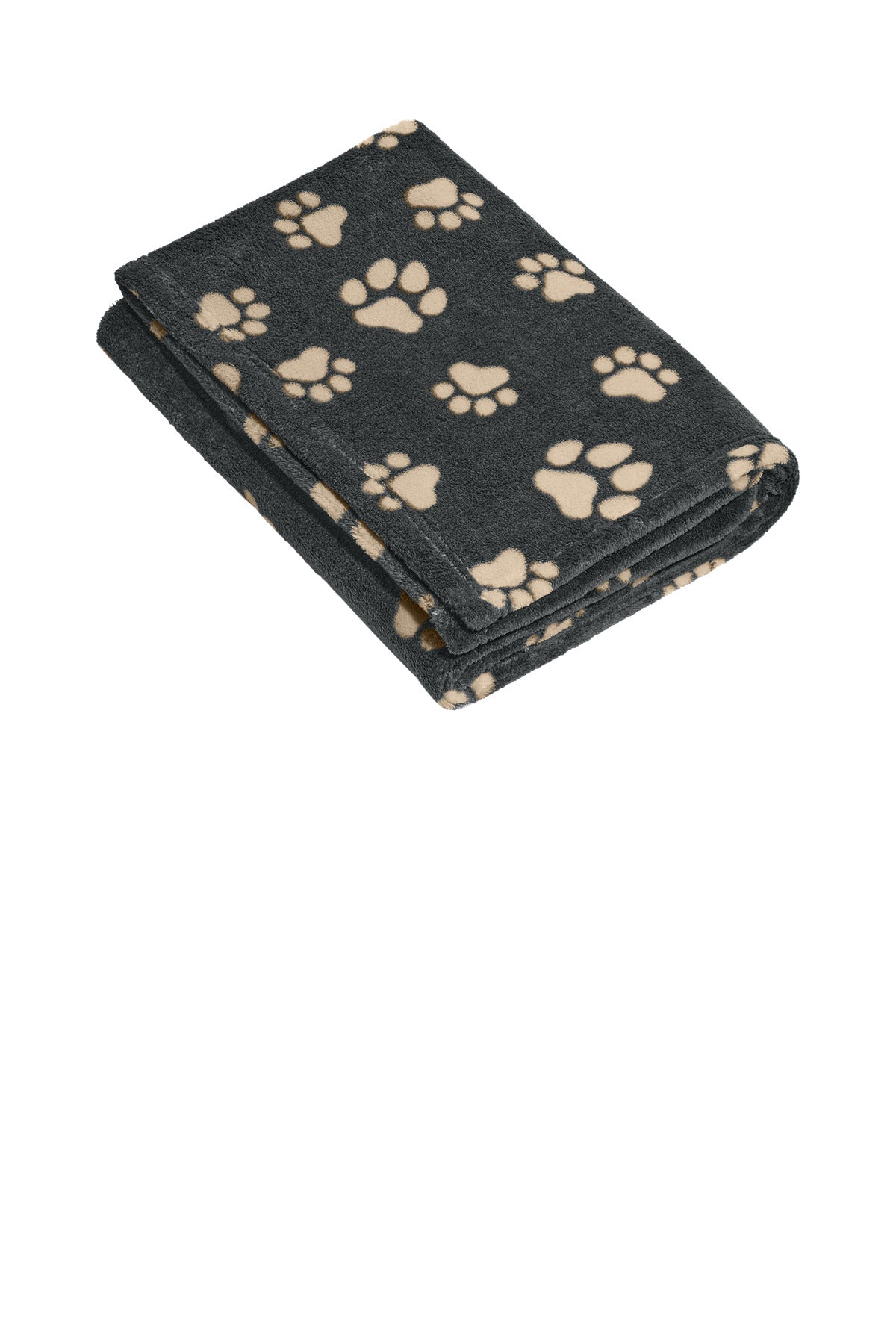 Port Authority Small Ultra Plush Blanket BP33 in Graphite/ Biscuit Paws
