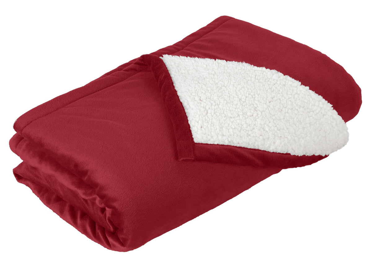 Port Authority Mountain Lodge Blanket. BP40 in Red Rhubarb
