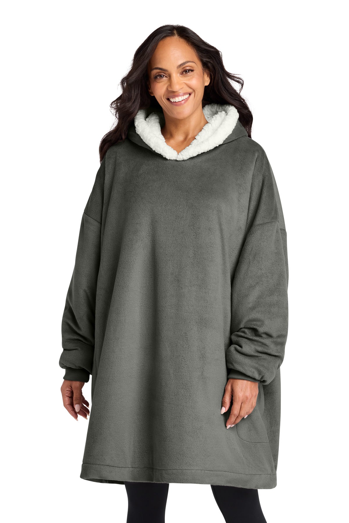 Port Authority Mountain Lodge Wearable Blanket BP41 in Hearth Grey