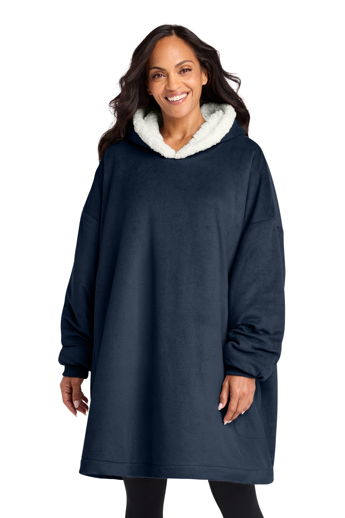 Port Authority Mountain Lodge Wearable Blanket BP41 in Navy Eclipse