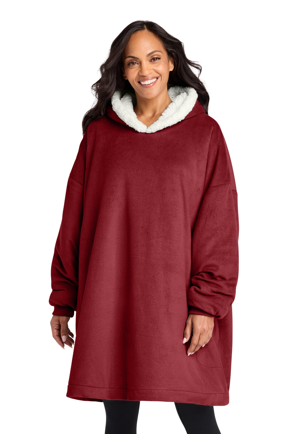 Port Authority Mountain Lodge Wearable Blanket BP41 in Red Rhubarb