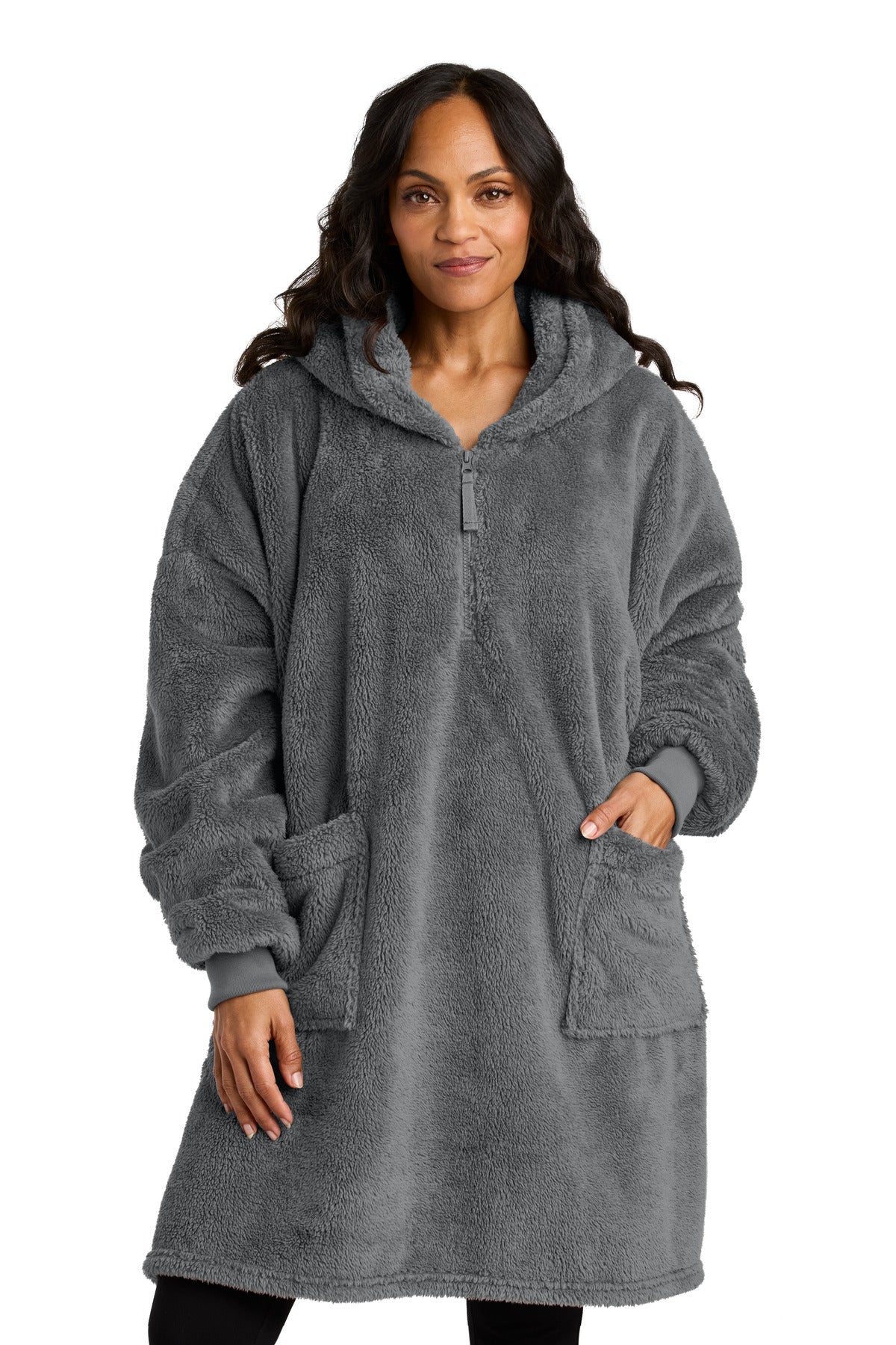 Port Authority Plush Poncho BP42 in Smoke Grey