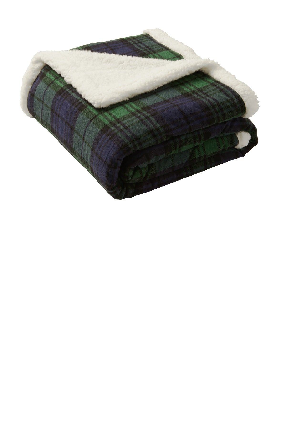 Port Authority  Flannel Sherpa Blanket. BP43 in Black Watch