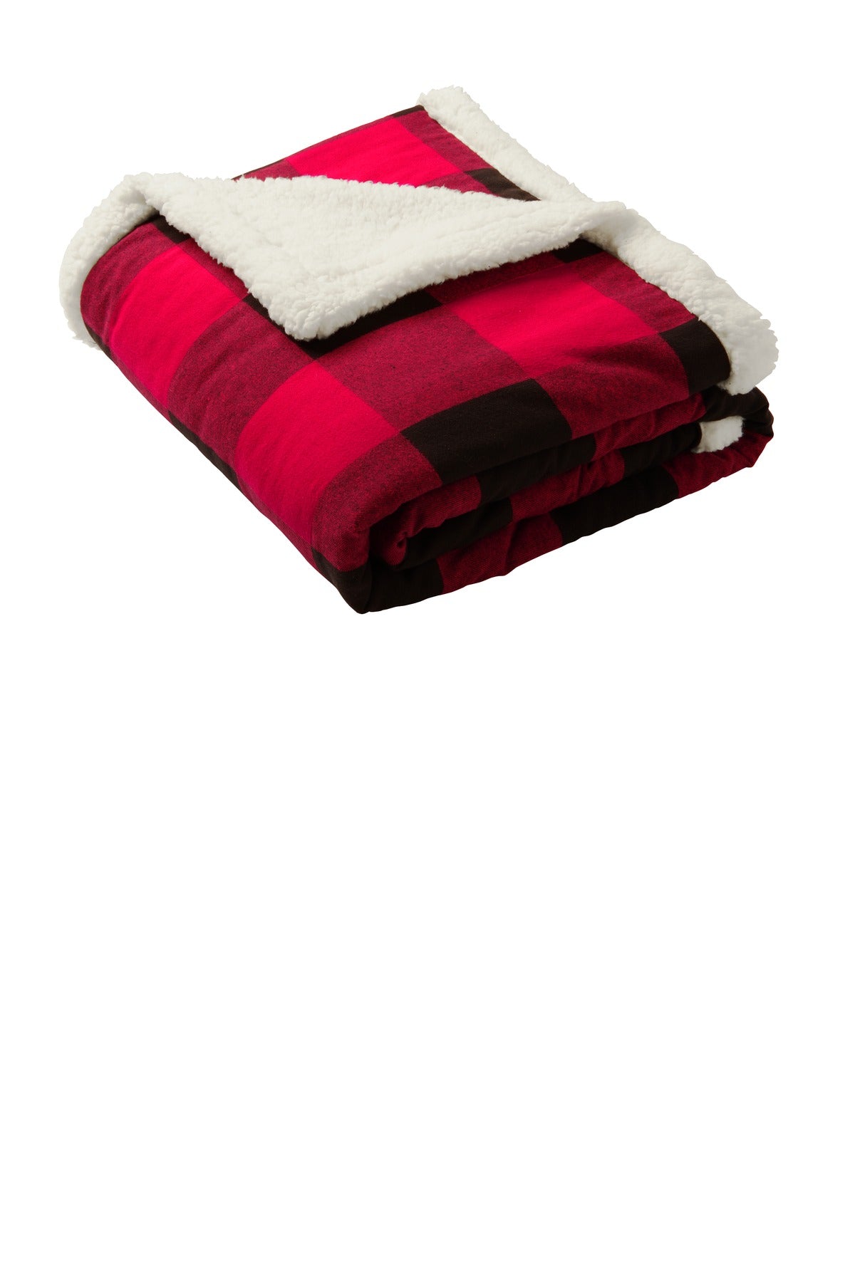 Port Authority  Flannel Sherpa Blanket. BP43 in Buffalo Plaid