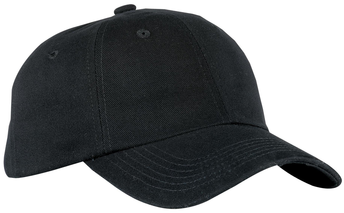 Port Authority Unstructured Brushed Twill Cap.  BTU in Black
