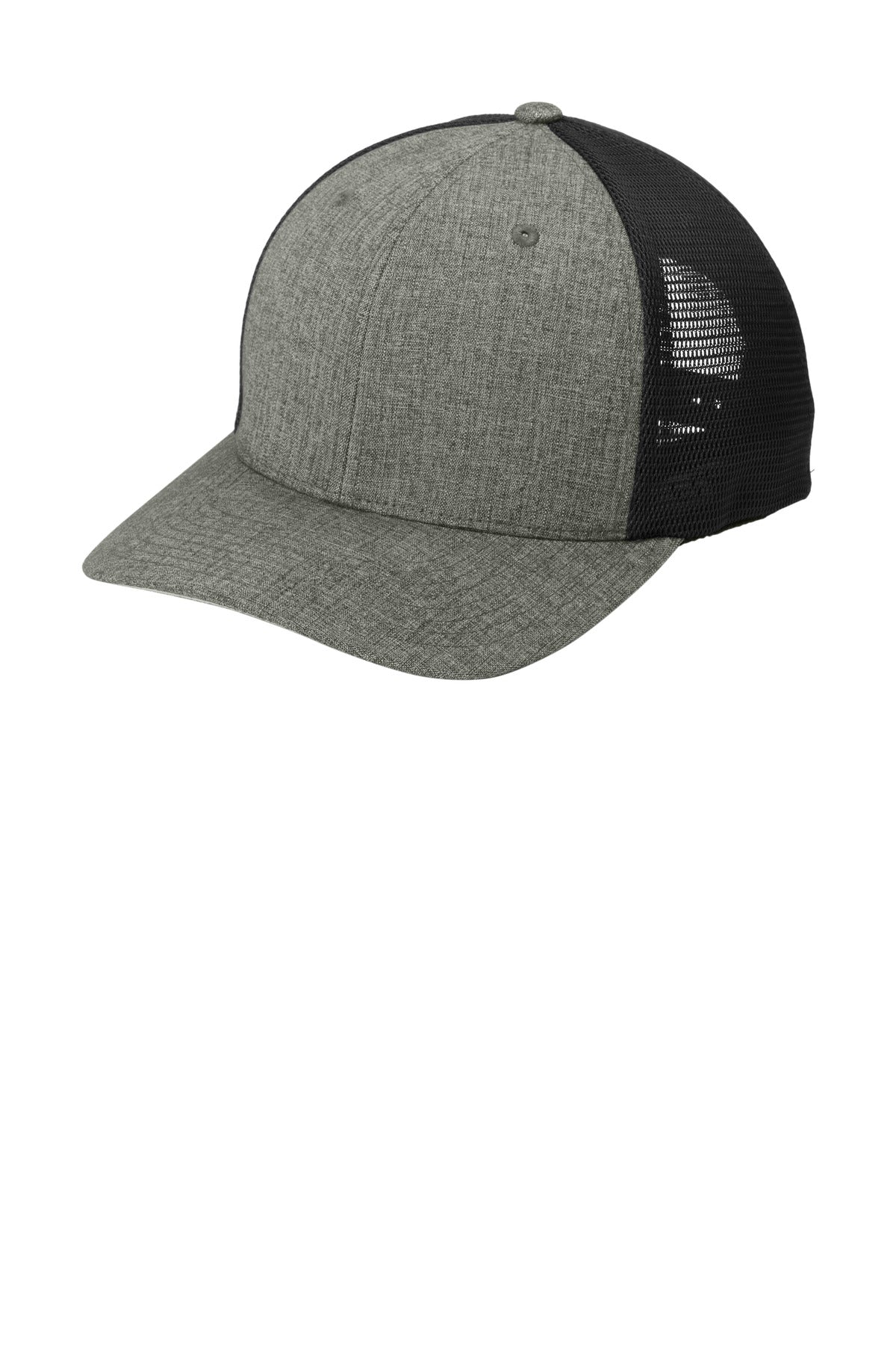 Port Authority Flexfit 110 Mesh Cap C110 in Heather Graphite/ Black