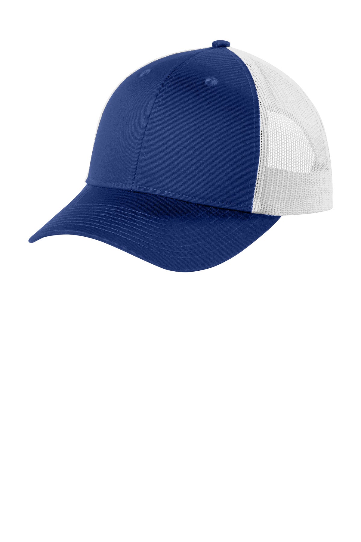 Port Authority  Low-Profile Snapback Trucker Cap C402LP in Patriot Blue/ White