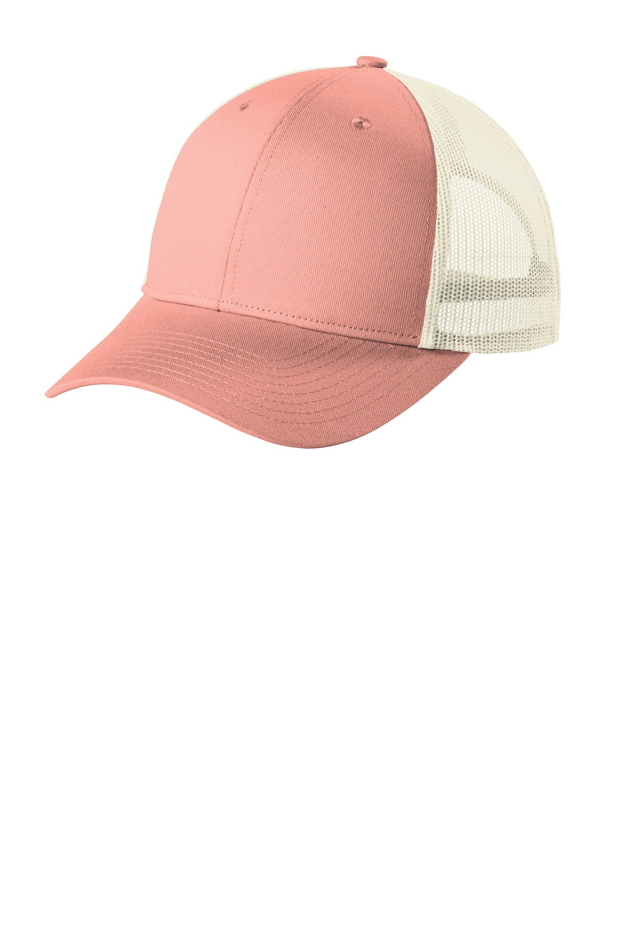 Port Authority  Low-Profile Snapback Trucker Cap C402LP in Soft Coral/ Ecru