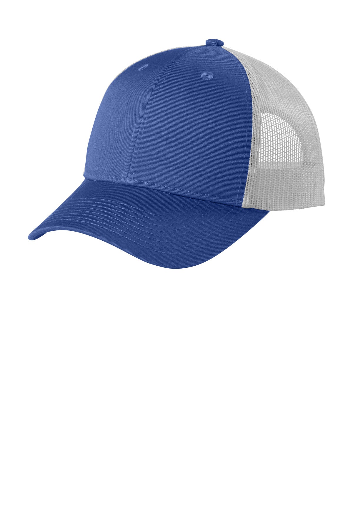 Port Authority  Low-Profile Snapback Trucker Cap C402LP in True Blue Heather/ Silver Mist