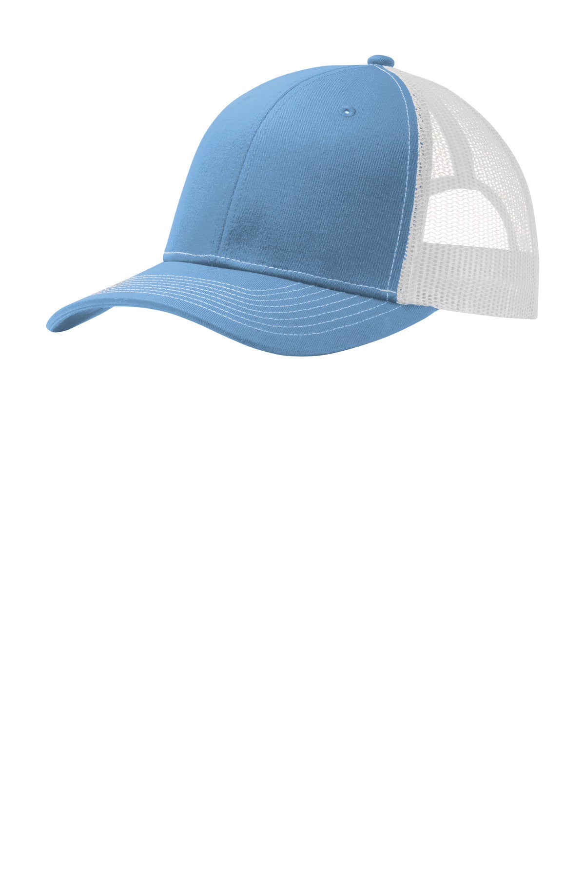 Port Authority Snapback Trucker Cap. C402 in Carolina Blue/ White
