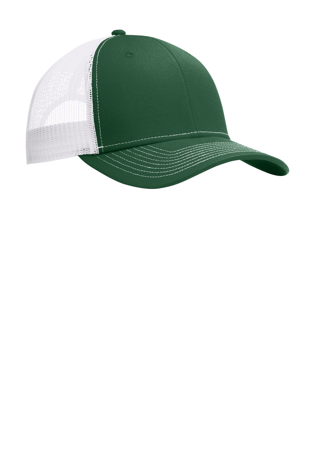 Port Authority Snapback Trucker Cap. C402 in Forest Green/ White