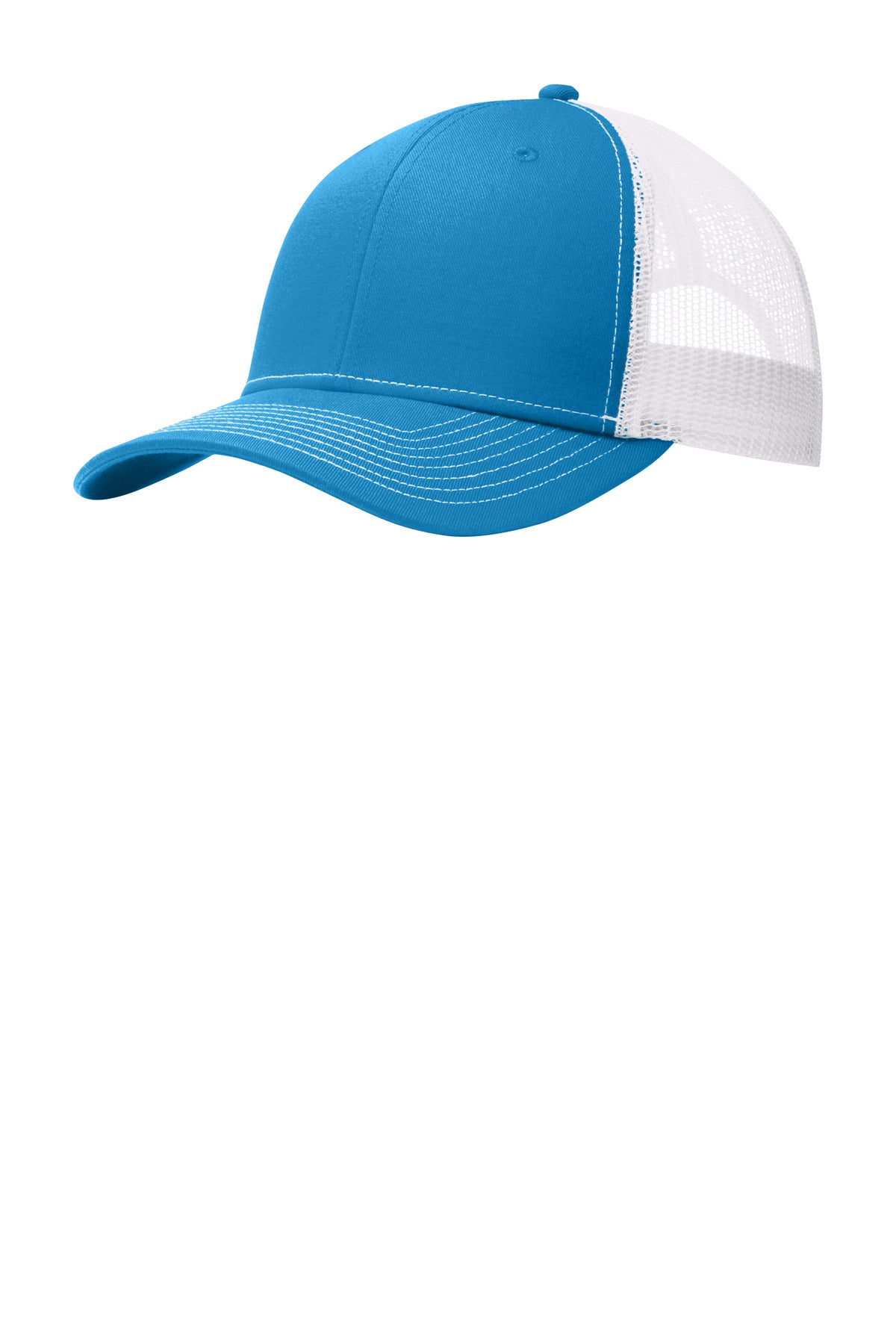 Port Authority Snapback Trucker Cap. C402 in Parcel Blue/ White