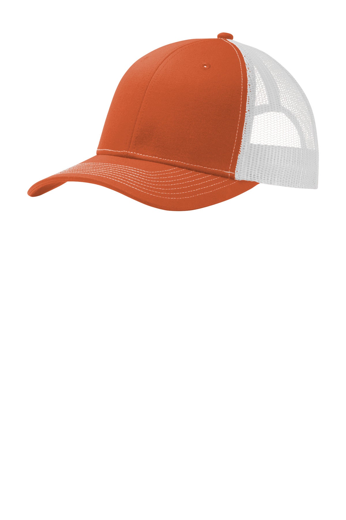 Port Authority Snapback Trucker Cap. C402 in Texas Orange/ White