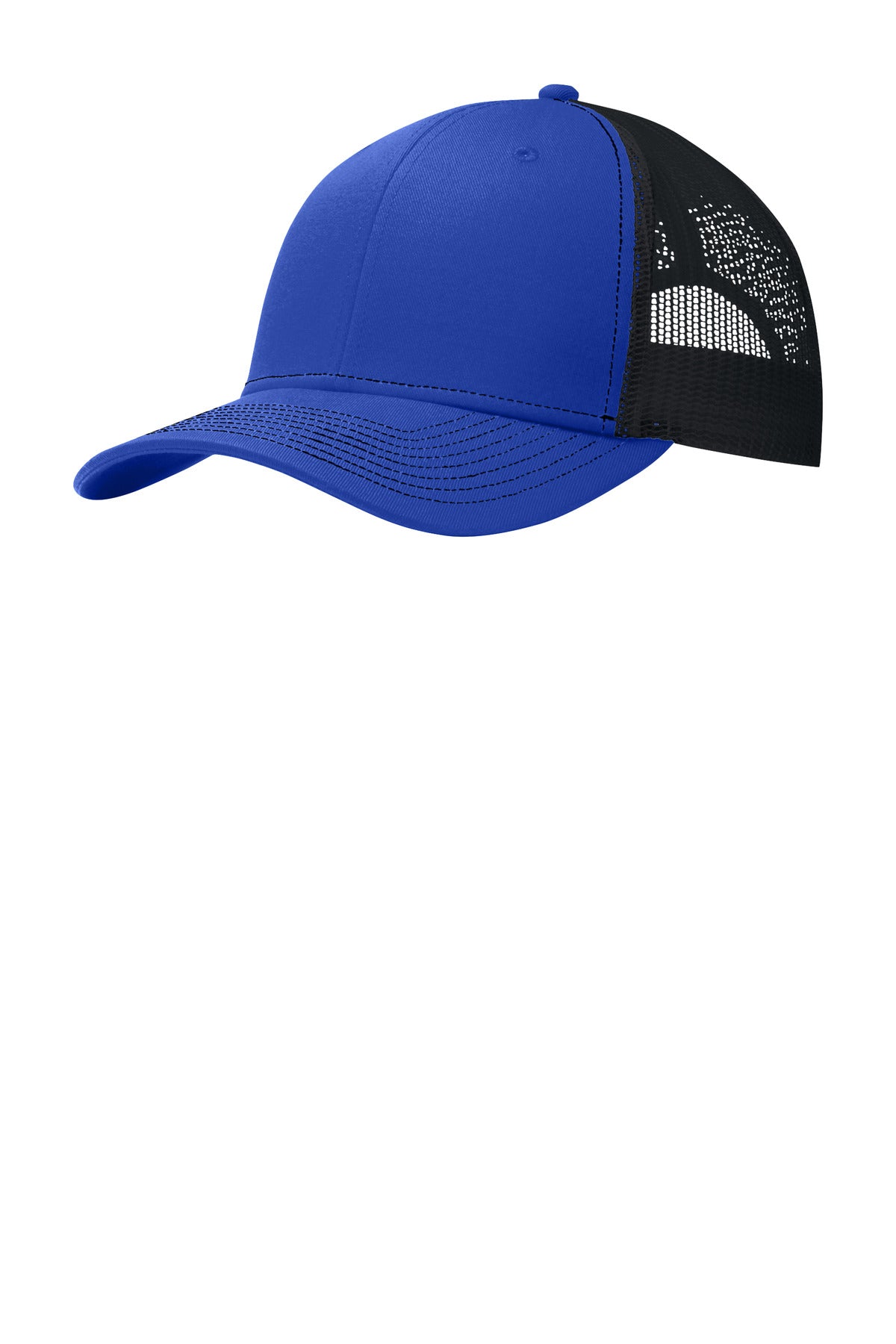 Port Authority Snapback Trucker Cap. C402 in True Royal/ Black