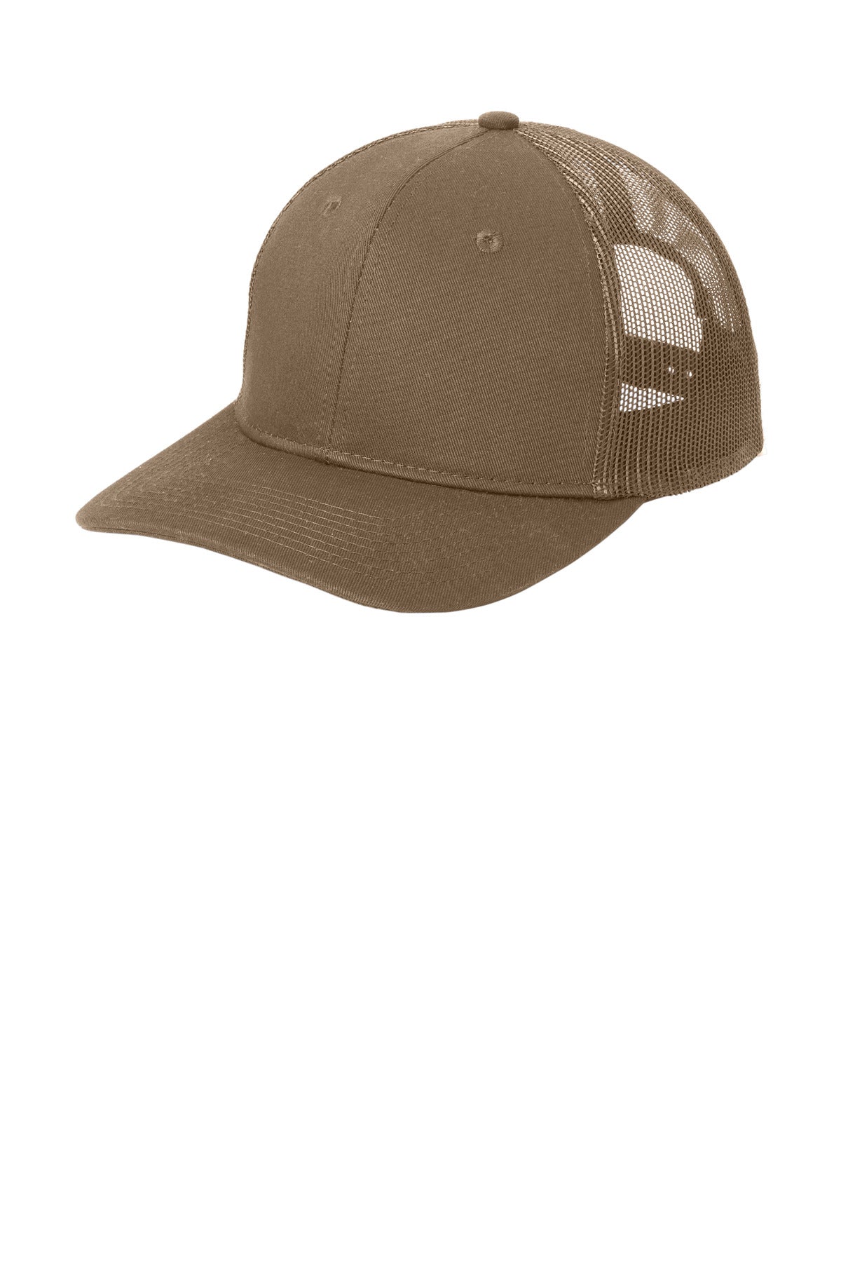 Port Authority Snapback Trucker Cap. C402 in Woodland Brown