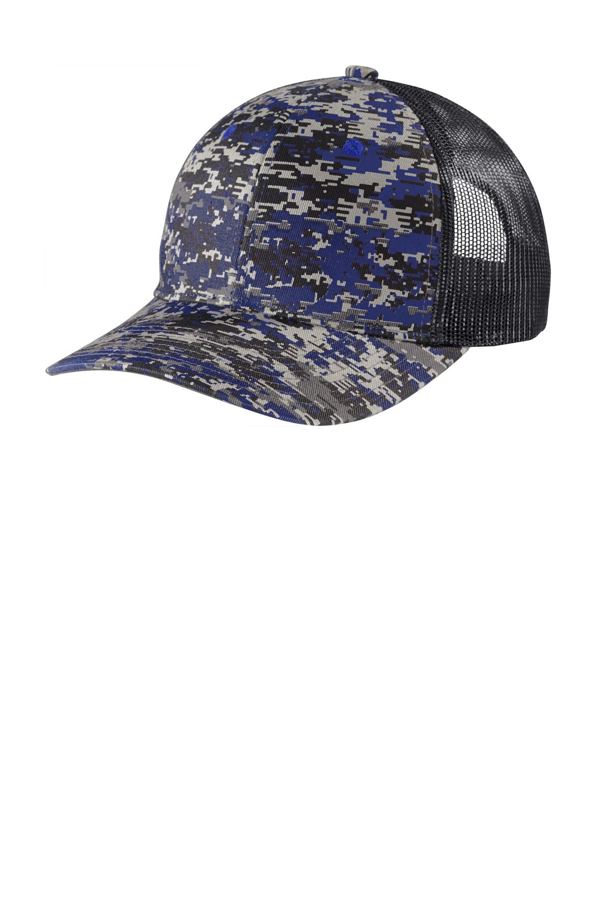 Port Authority  Digi Camo Snapback Trucker Cap C404 in Patriot Blue Digi/ Grey Steel