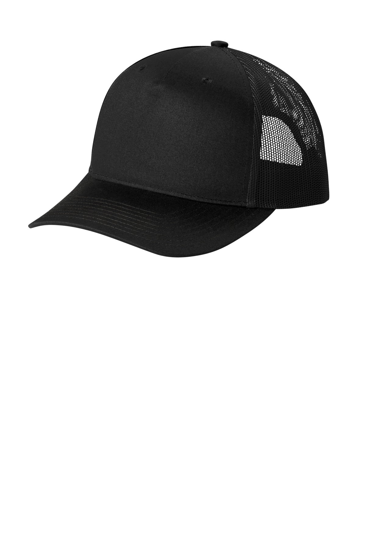 Port Authority Snapback Five-Panel Trucker Cap C405 in Black