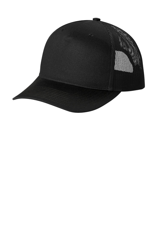 Port Authority Snapback Five-Panel Trucker Cap C405 in Black
