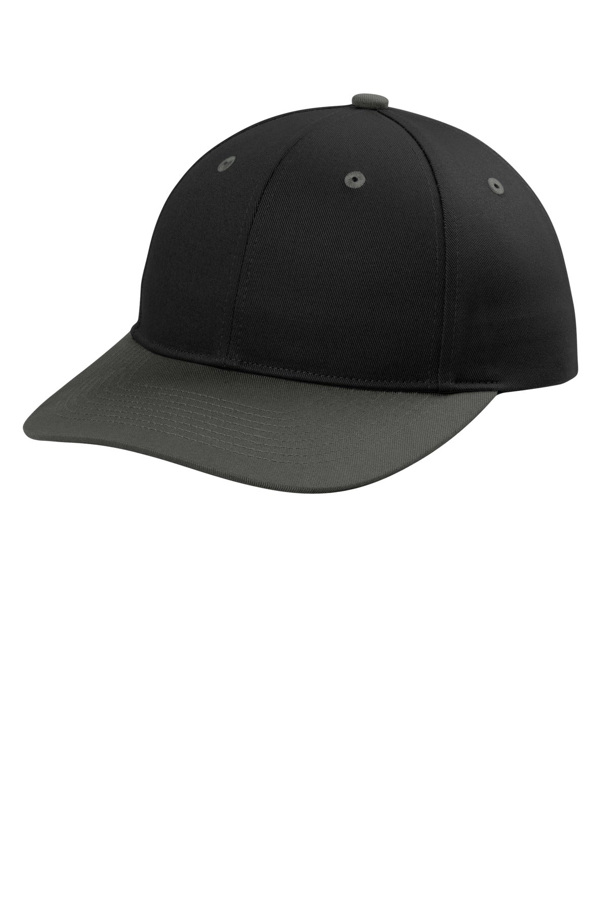 Port Authority Snapback Cap C408 in Black/ Grey Steel