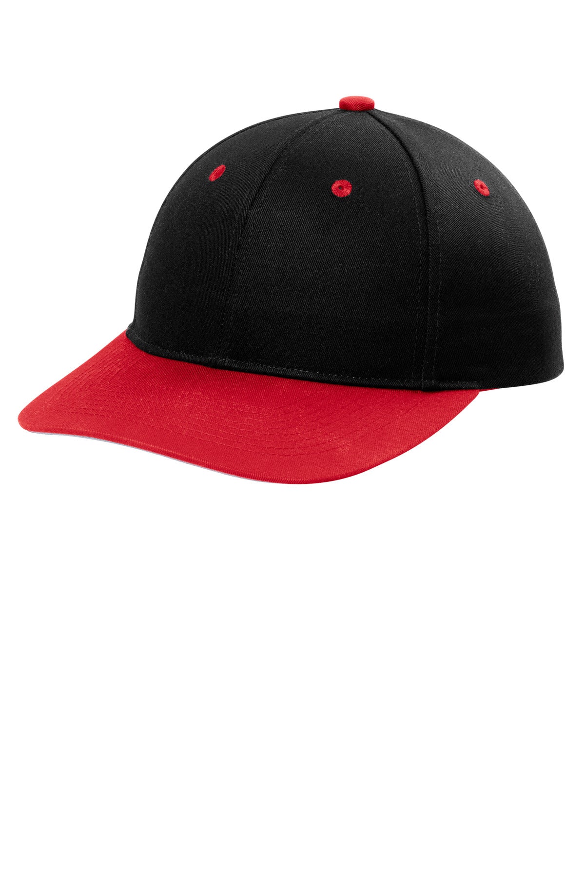 Port Authority Snapback Cap C408 in Black/ True Red