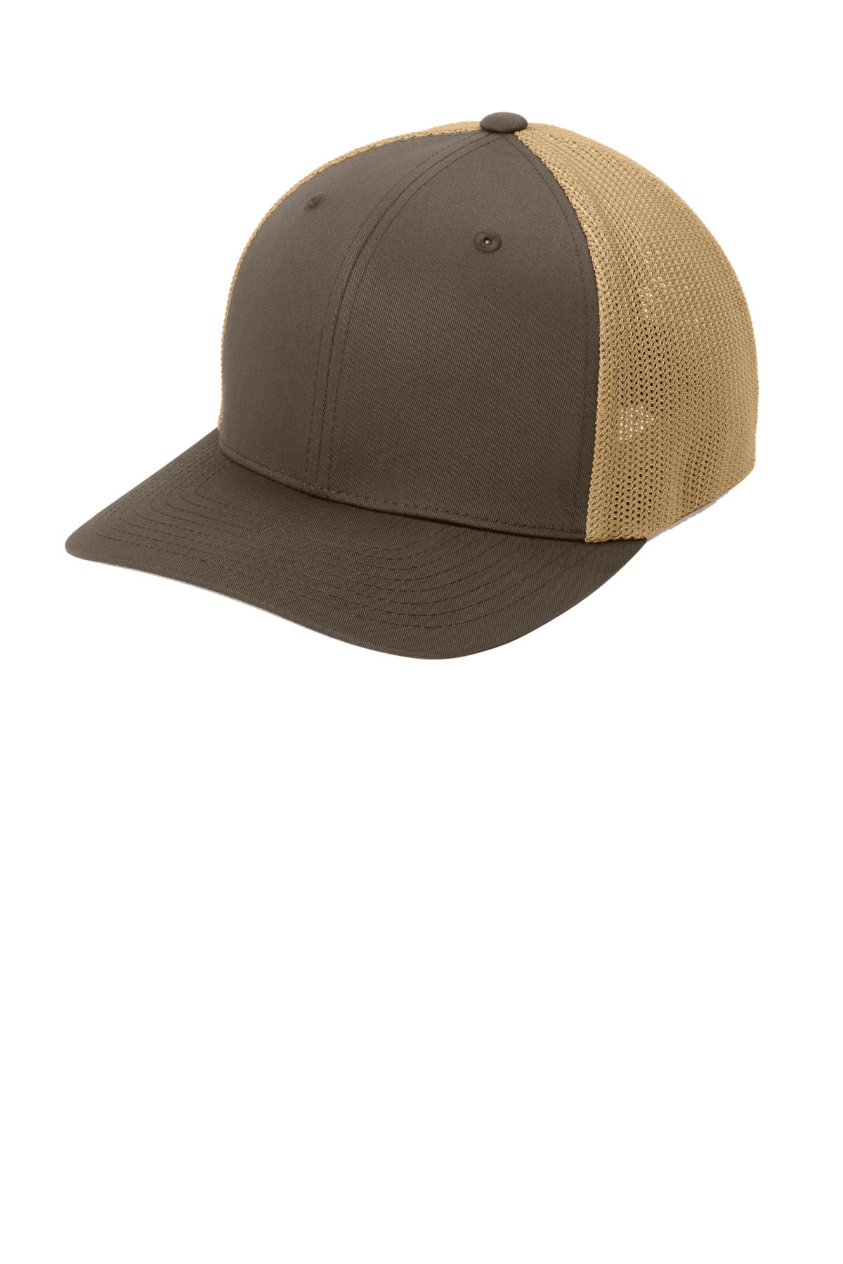 Port Authority Flexfit Mesh Back Cap. C812 in Brown/ Khaki