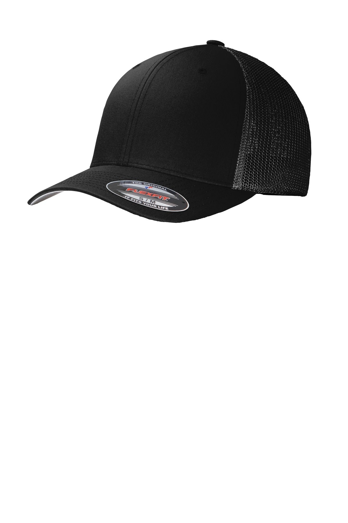 Port Authority Flexfit Mesh Back Cap. C812 in Black/ Black