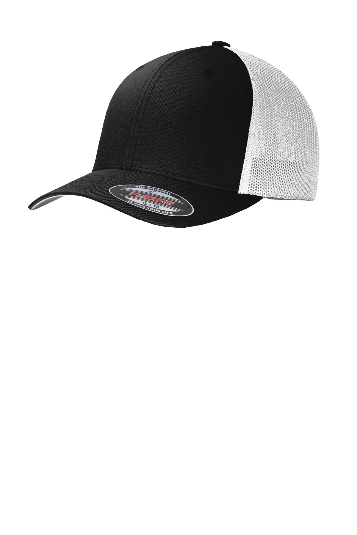 Port Authority Flexfit Mesh Back Cap. C812 in Black/ White
