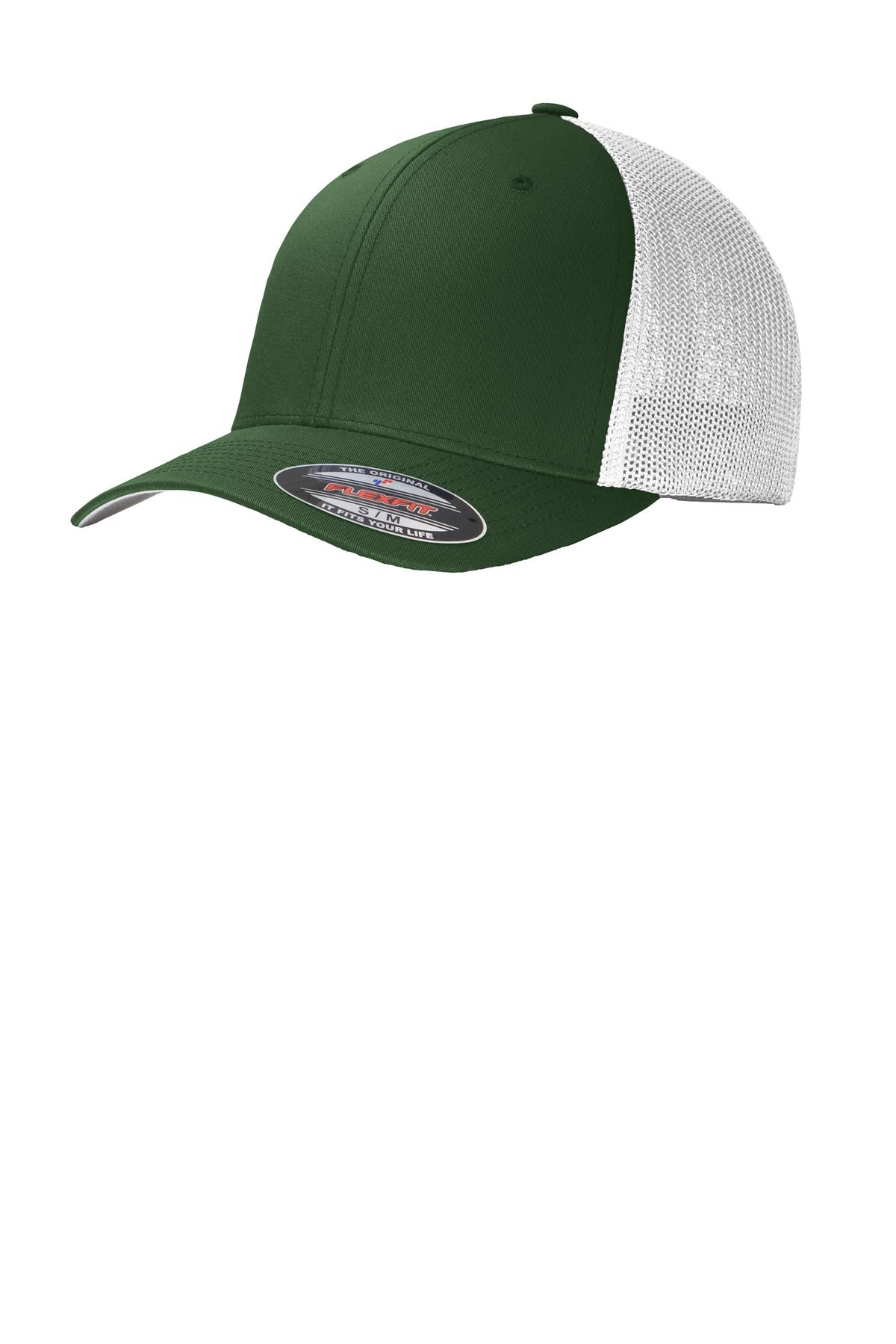 Port Authority Flexfit Mesh Back Cap. C812 in Forest Green/ White