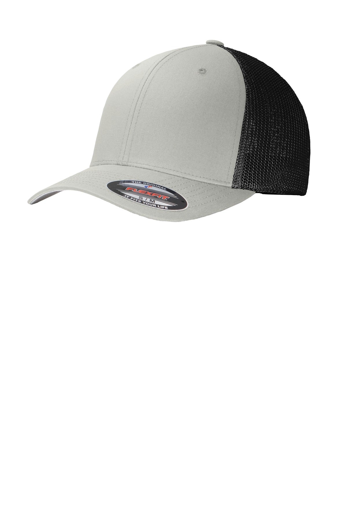 Port Authority Flexfit Mesh Back Cap. C812 in Silver/ Black