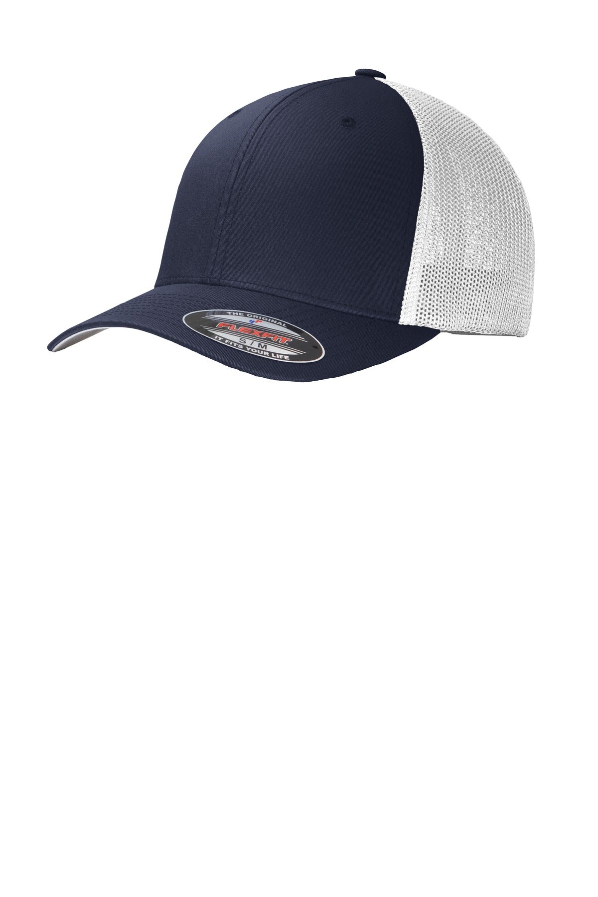 Port Authority Flexfit Mesh Back Cap. C812 in True Navy/ White