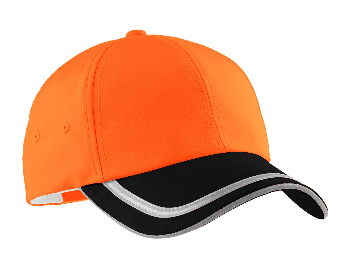 Port Authority Enhanced Visibility Cap.  C836 in Safety Orange/ Black