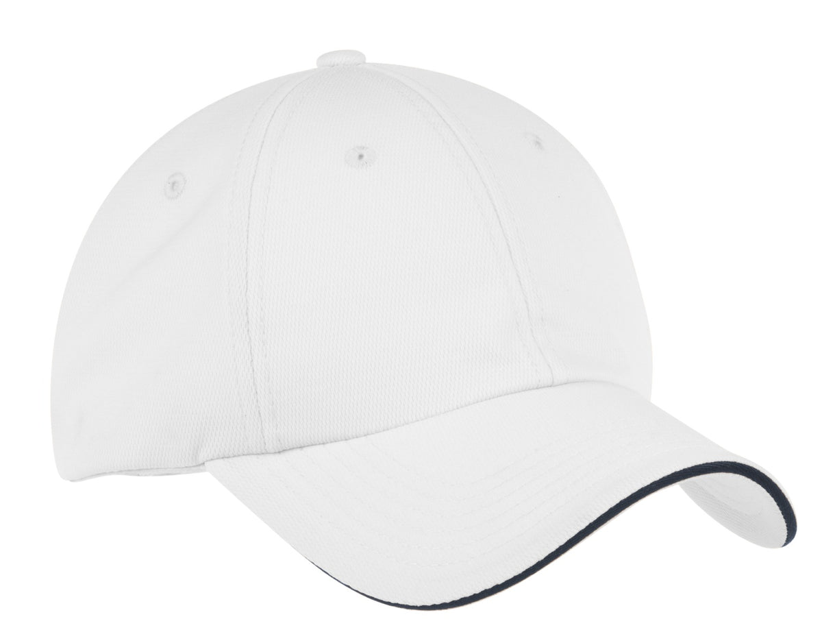 Port Authority Dry Zone Cap.  C838 in White/ Classic Navy