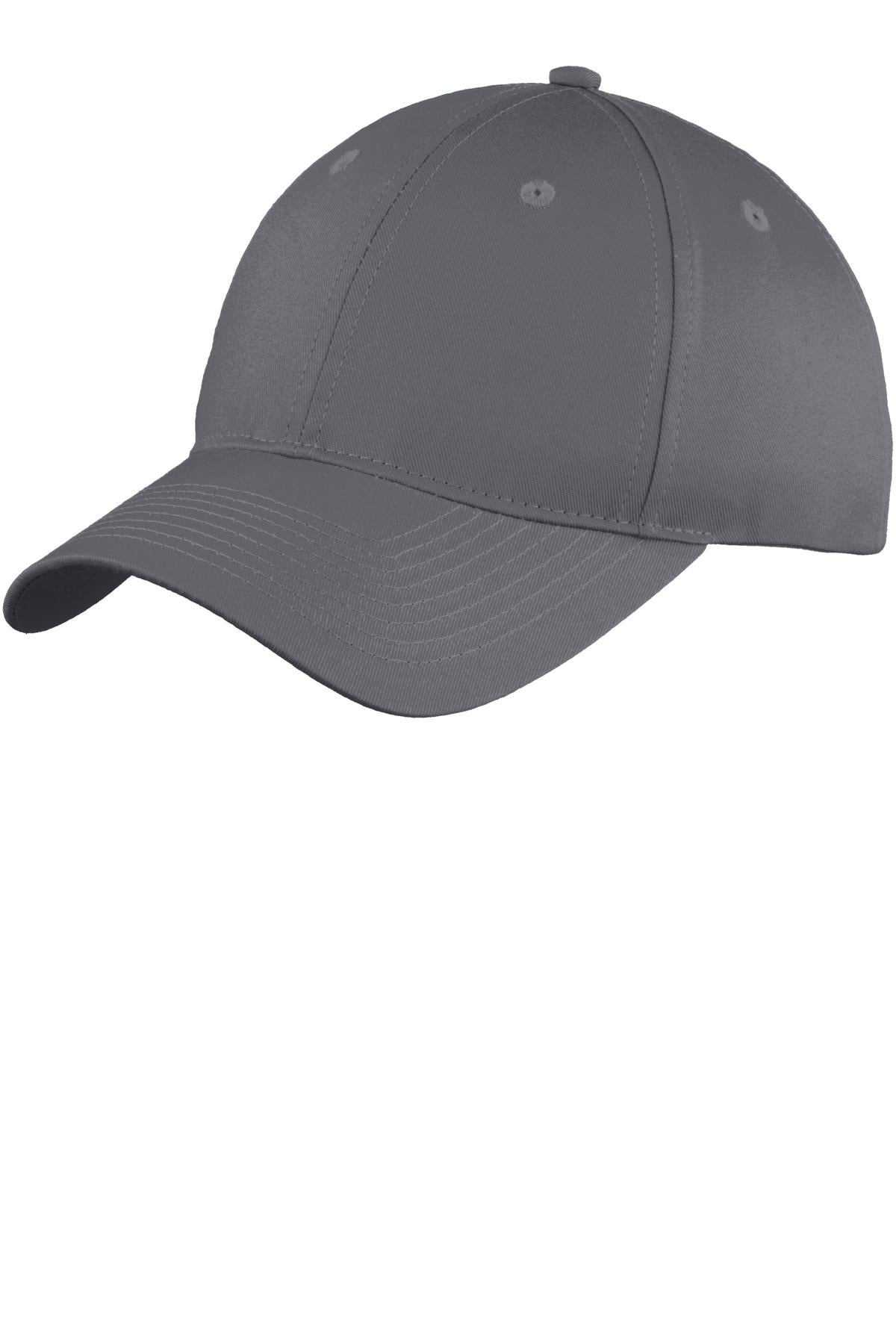Port Authority Six-Panel Unstructured Twill Cap. C914 in Charcoal